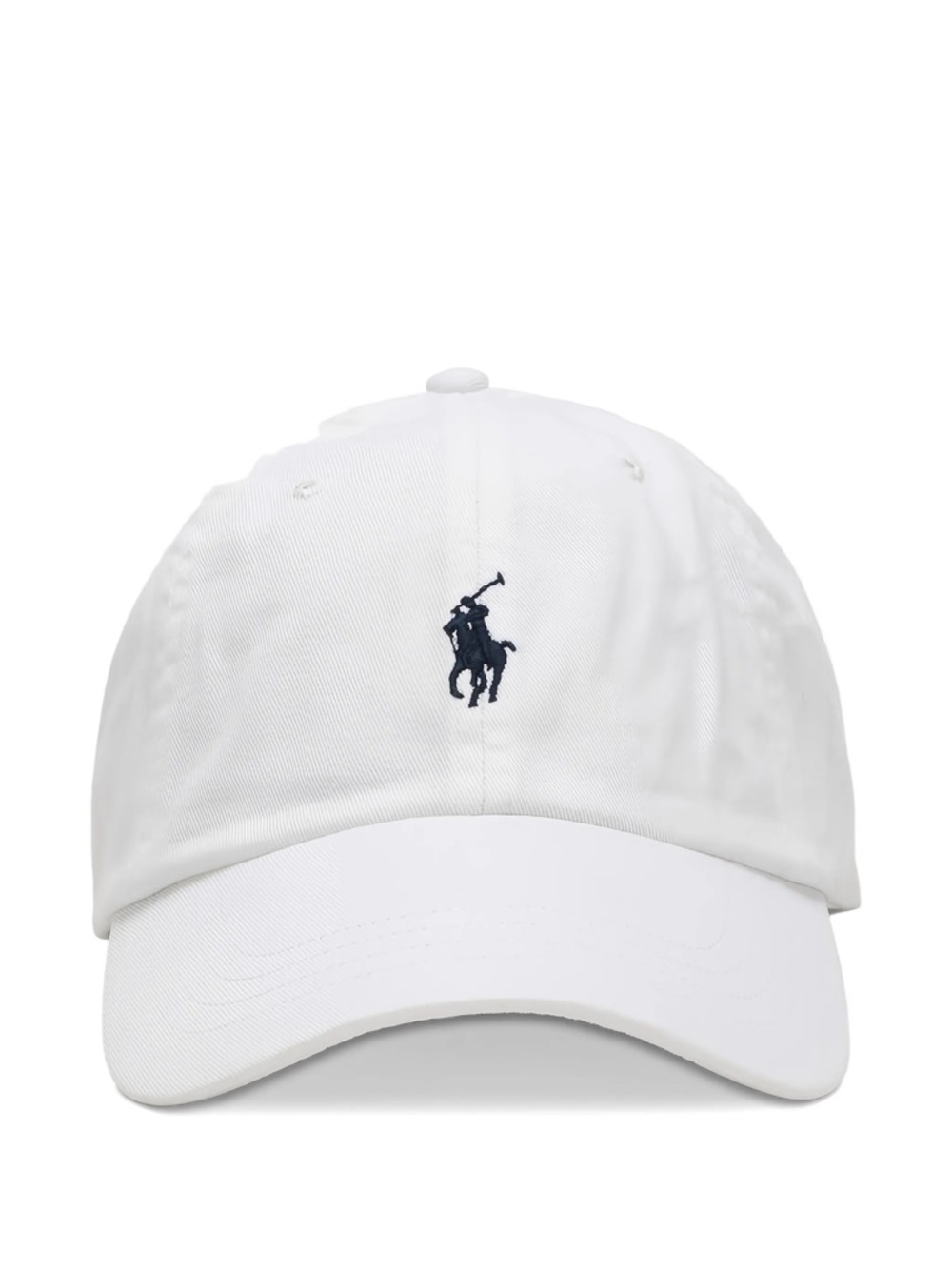 Polo by Ralph Lauren White Cap with Navy Polo Player Embroidery